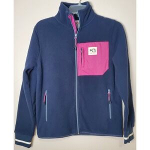 Kari Traa Rothe Midlayer Fleece Jacket Full Zip Navy Blue Women's XS Gorpcore